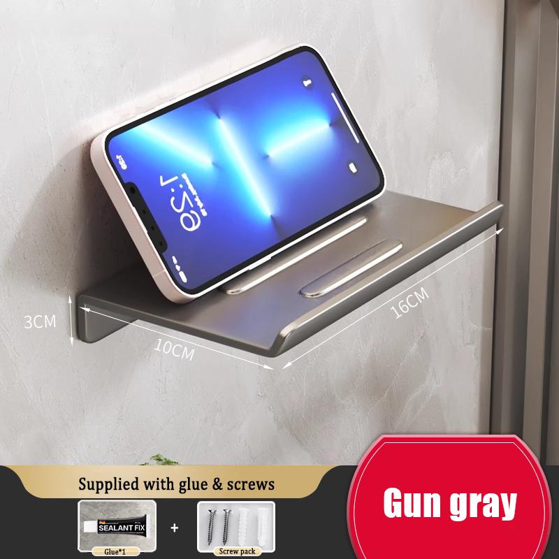 1Pc Wall Mounted Aluminum Tissue Holder - Drill Free, Easy - Install Roll Paper Rack for Bathroom & Kitchen Home Organization