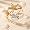 Bohemian Gold Color Starfish Shell Upper Arm Cuff for Women Metal Adjustable Armlet Bracelet Summer Beach Vacation Body Jewelry
