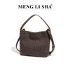 New High-end Water Bucket Woven Bag, Versatile for Commuting, European and American Fashion Single Shoulder Crossbody Tote Bag
