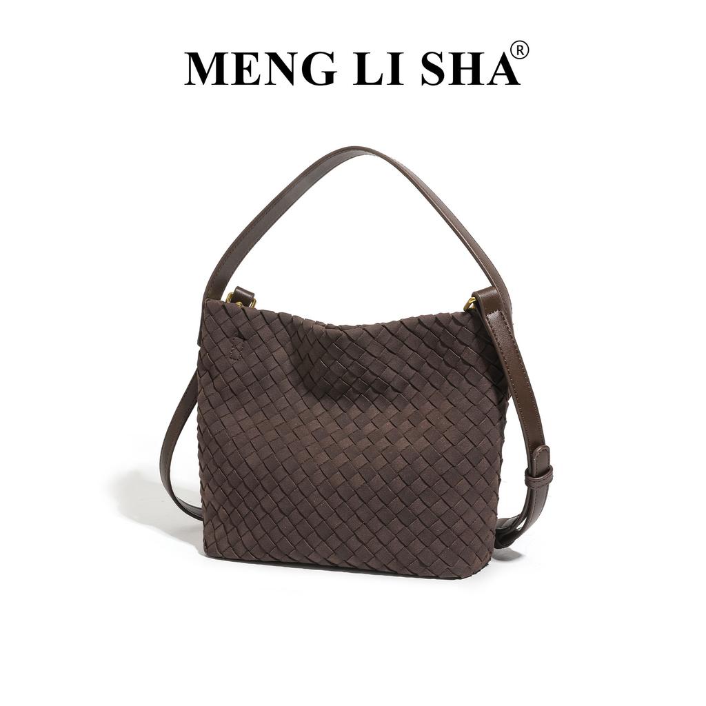 New High-end Water Bucket Woven Bag, Versatile for Commuting, European and American Fashion Single Shoulder Crossbody Tote Bag