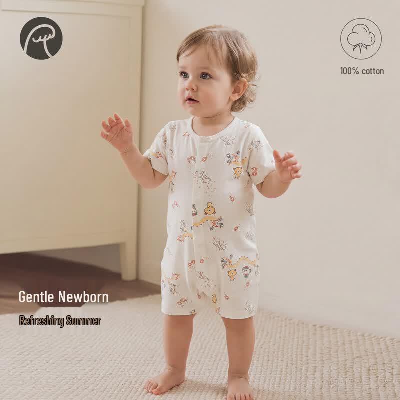 Gaiqixiong Baby Summer Cotton Short-Sleeve Romper