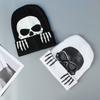 Fun skull print knitted hat for men and women for Halloween holiday dressing, suitable for outdoor windproof and warm keeping