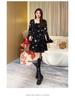 2025 Spring Fashion Print Chiffon Dress with Flared Sleeves for Plus Size Women