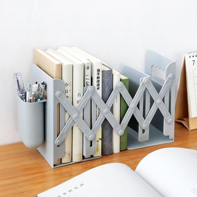Étagère réglable avec porte-stylo, serre-livres rétractables pour étagères, support de livre, organisateur de bureau, dossier, butées de livre