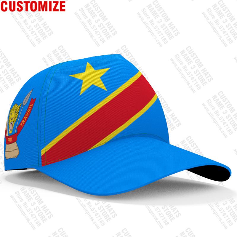 Zaire Maschio Fai da Te Personalizzato Nome Numero Zar Cappello Casual Bandiera Nazionale Za Paese del Congo Repubblica Francese Stampa Testo Foto Cappellino da Baseball