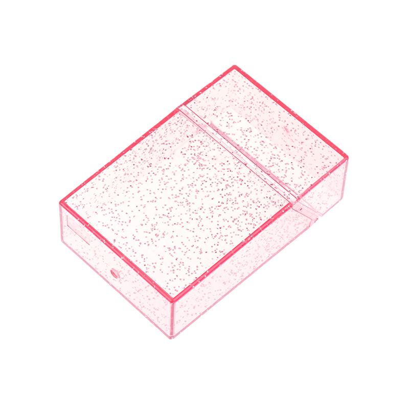 Clear Glitter Small Storage Box Kpop Photo Mini Card Holder Flip Lid Photo Case Small Stationery Card Holder Organizer
