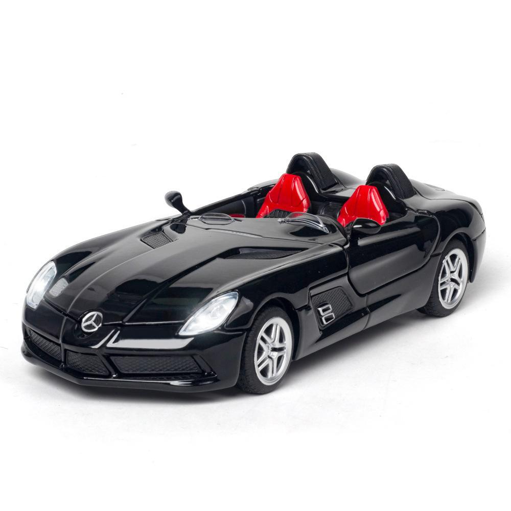 Coche modelo Benz SLR a escala 1/32, coche de juguete de Metal fundido a presión con luz y sonido, vehículos deportivos, juguetes para niños, regalo