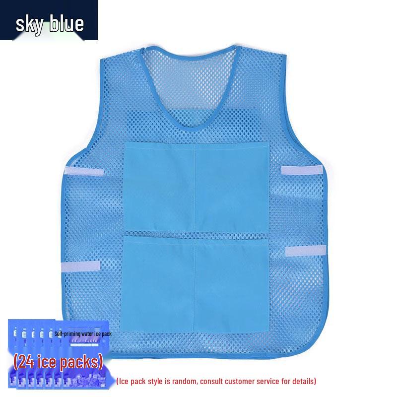 Summer Cooling Vest with Ice Pack: Heatstroke Prevention Workwear for Outdoor Construction