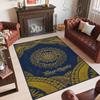 Mandala Theme Crystal Velvet Floor Rug Personalized Custom Name Text Warm Carpet Home Decoration