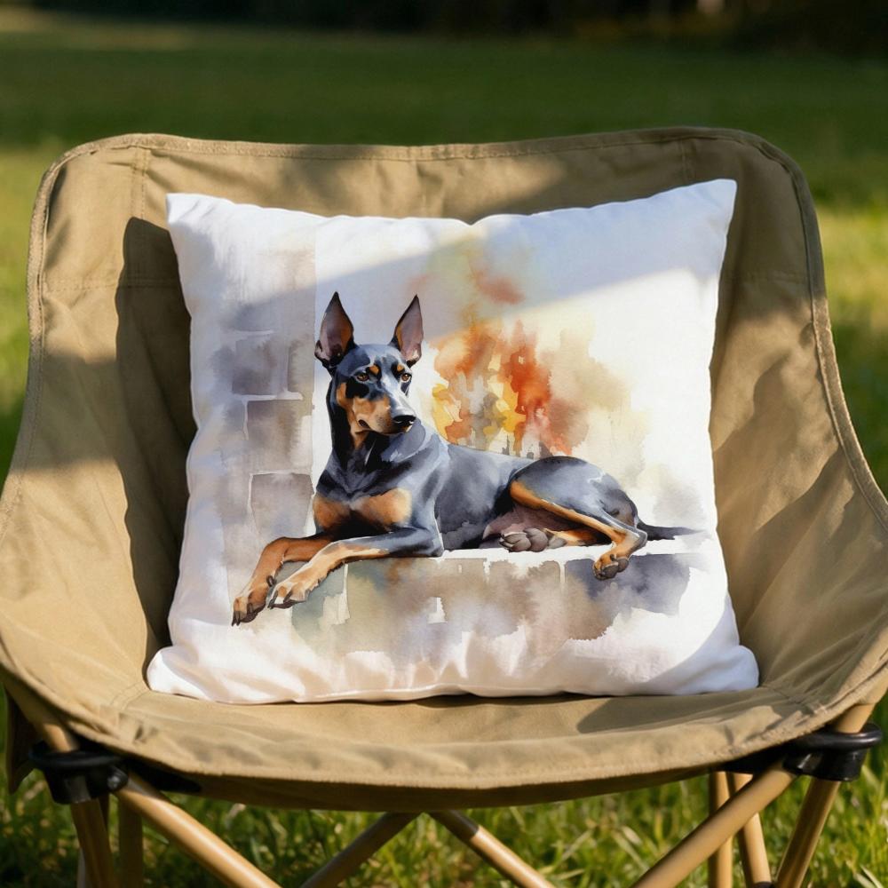 Cute Watercolor Pet Dog Cushion Cover Soft Reversible Durable Pillow Cover MultiScene Use for Home Car Daily Comfort