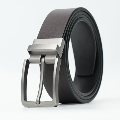 Men'S Rotating Pin Buckle Cowhide Waist Men'S Belt Business Leather Belt Casual Simple Jeans Belt Men'S