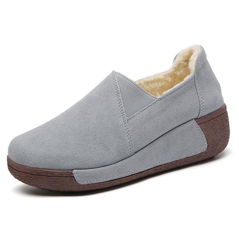 Elegant Mother Shoes Fashion Women Platform Shoes Genuine Leather Walking Loafers 5cm High Wedge Heels Shoes