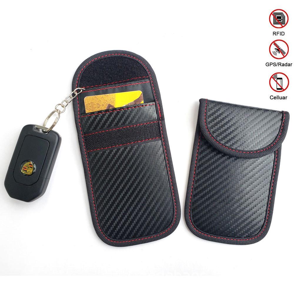 Scatola E Custodia Blocca Segnale RFID Per Chiavi Auto - Antifurto, Schermatura 5G GPS, In Pelle PU, 2 Pezzi