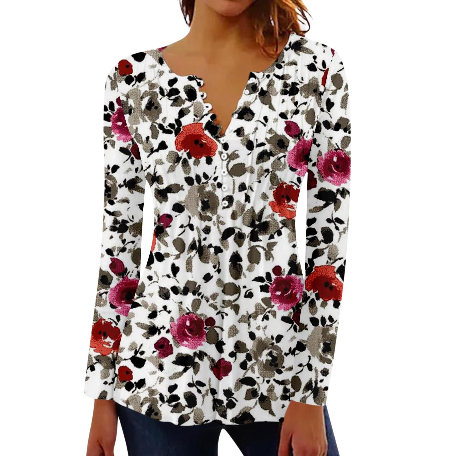 

Женский плиссированный топ на пуговицах с ретро цветочным принтом XXL хаки