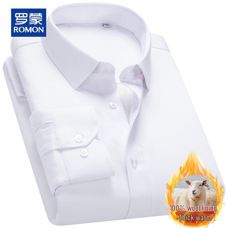 ROMON Men's 100% Wool Filled Thickened Warm Long-Sleeve Shirt Jacket