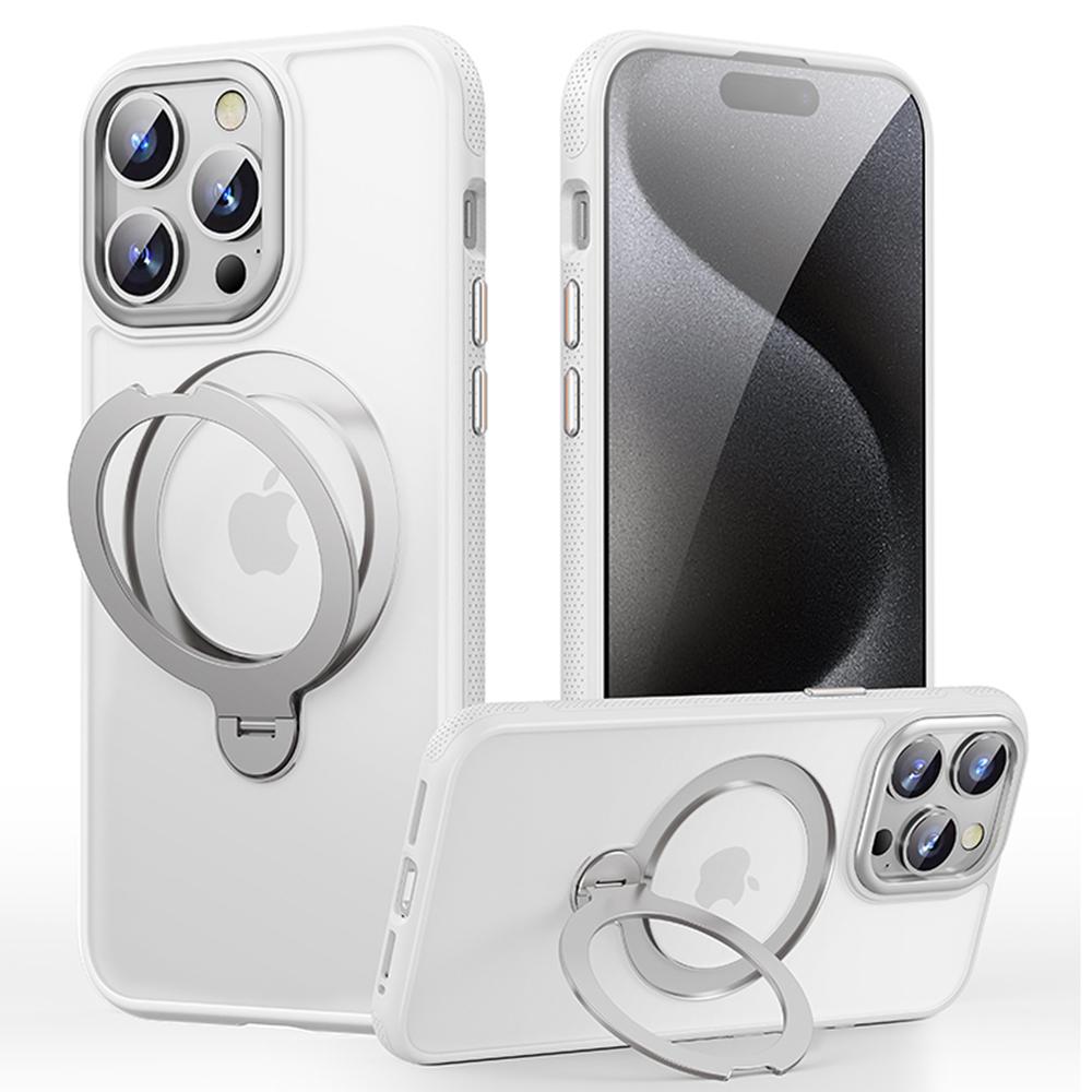 

For iPhone 14 Pro Case Compatible with MagSafe Drop Proof TPU PC Kickstand Phone Cover White