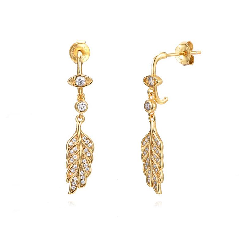 TIANDE Exquisite Zircon Tassel Chain Dangle Earrings for Women Fashion Gold Color Pierced Ear Stud Earrings Jewelry Accessories