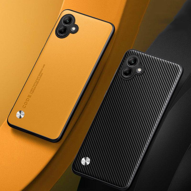 Luxury PU Leather Phone Case For Samsung Galaxy A06 A07 A16 A17 Plain Skin Shockproof Soft Back Cover For Samsung Galaxy A56