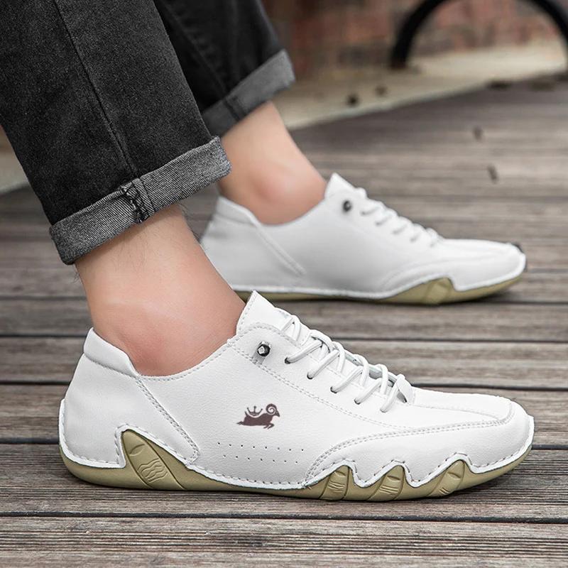 Men Casual Sneaker Leather Shoes for Men Luxury Brand Men Shoes Fashion Moccasins Man Sports Walking Footwear Motorcycle Shoes