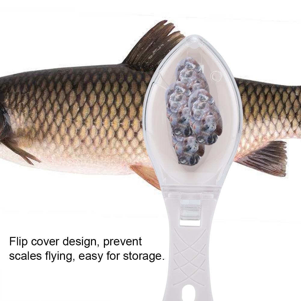Fast Remove Fish Skin Scraping Brush Plastic Scraper Kitchen Cleaning Fishes Knife(White)
