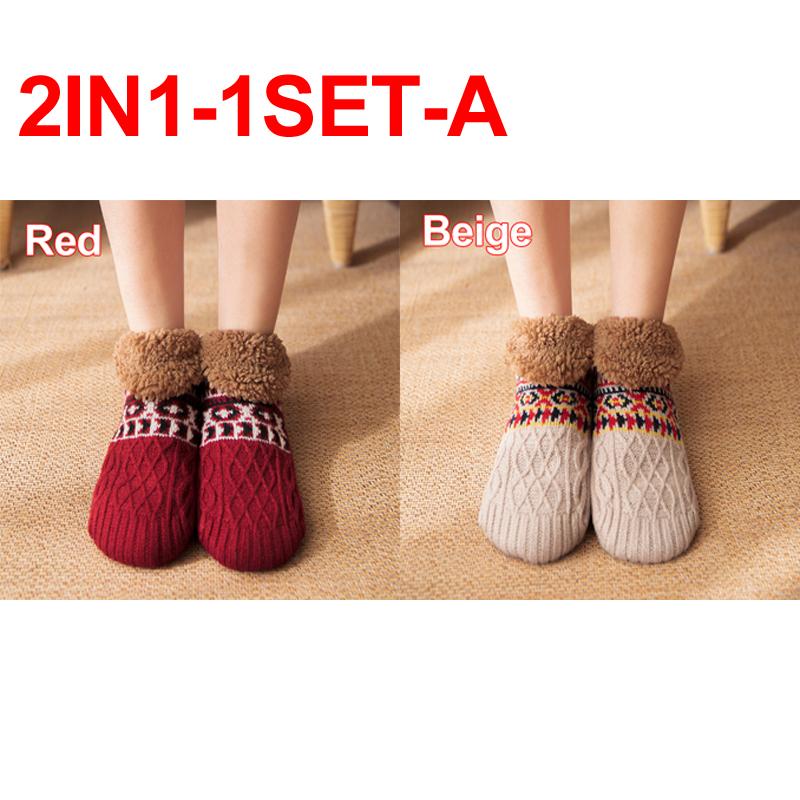 Thermal Women Slipper Socks Winter Warm Short Cotton Thickened Home Sleeping Soft Non Slip Grip Fuzzy Floor Sock Fluffy Male
