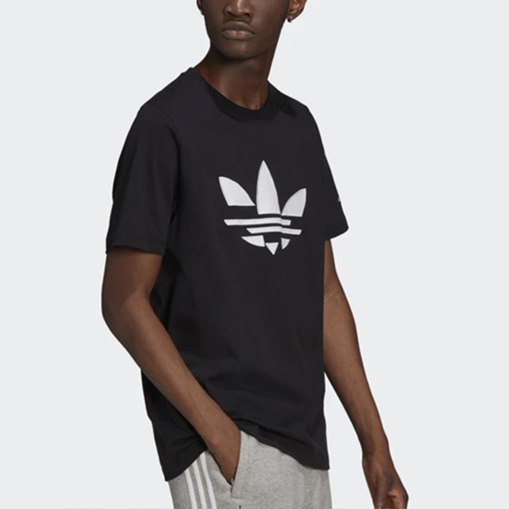 Adidas Originals Trefoil Classic Large Logo Breathable Short Sleeve T-Shirt Men Tops Black H35647