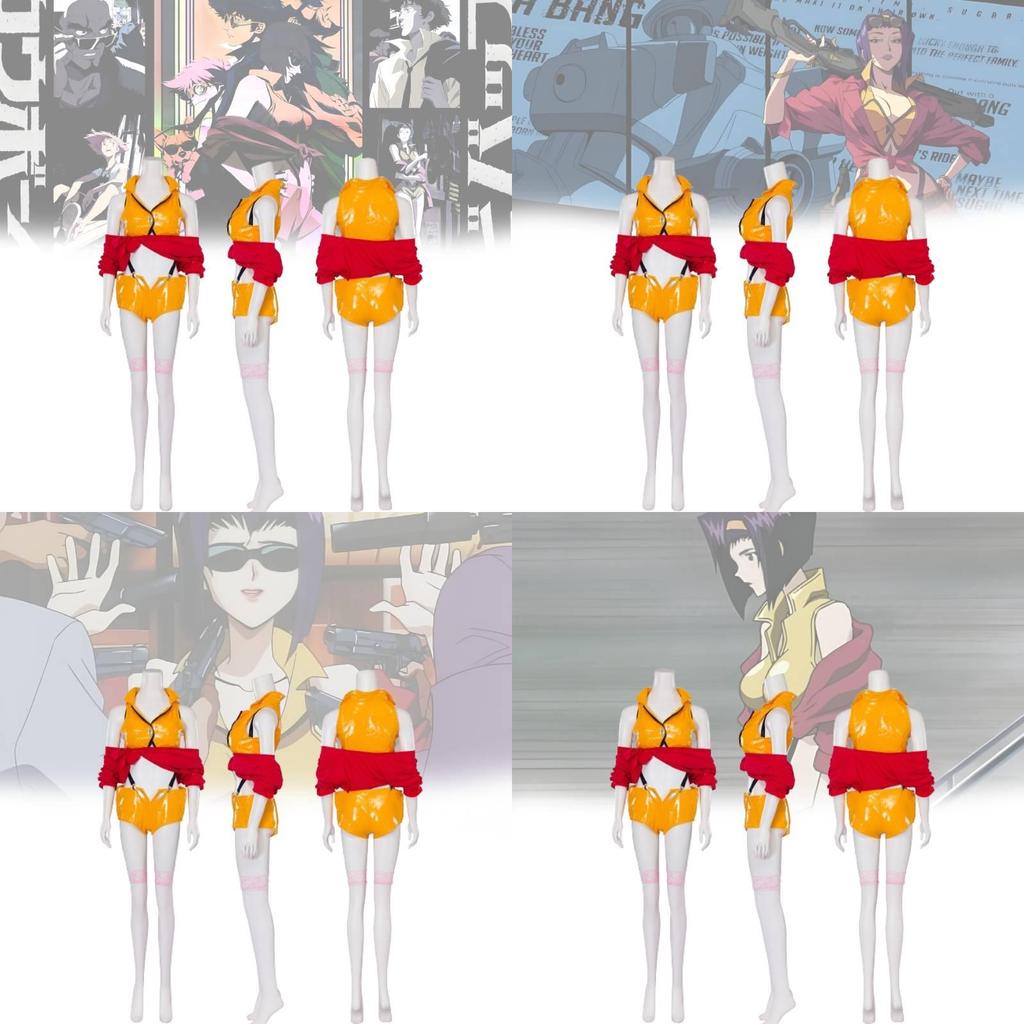 Costume de Faye Valentine Cowboy Bebop en polyester pour des expériences de cosplay détaillées