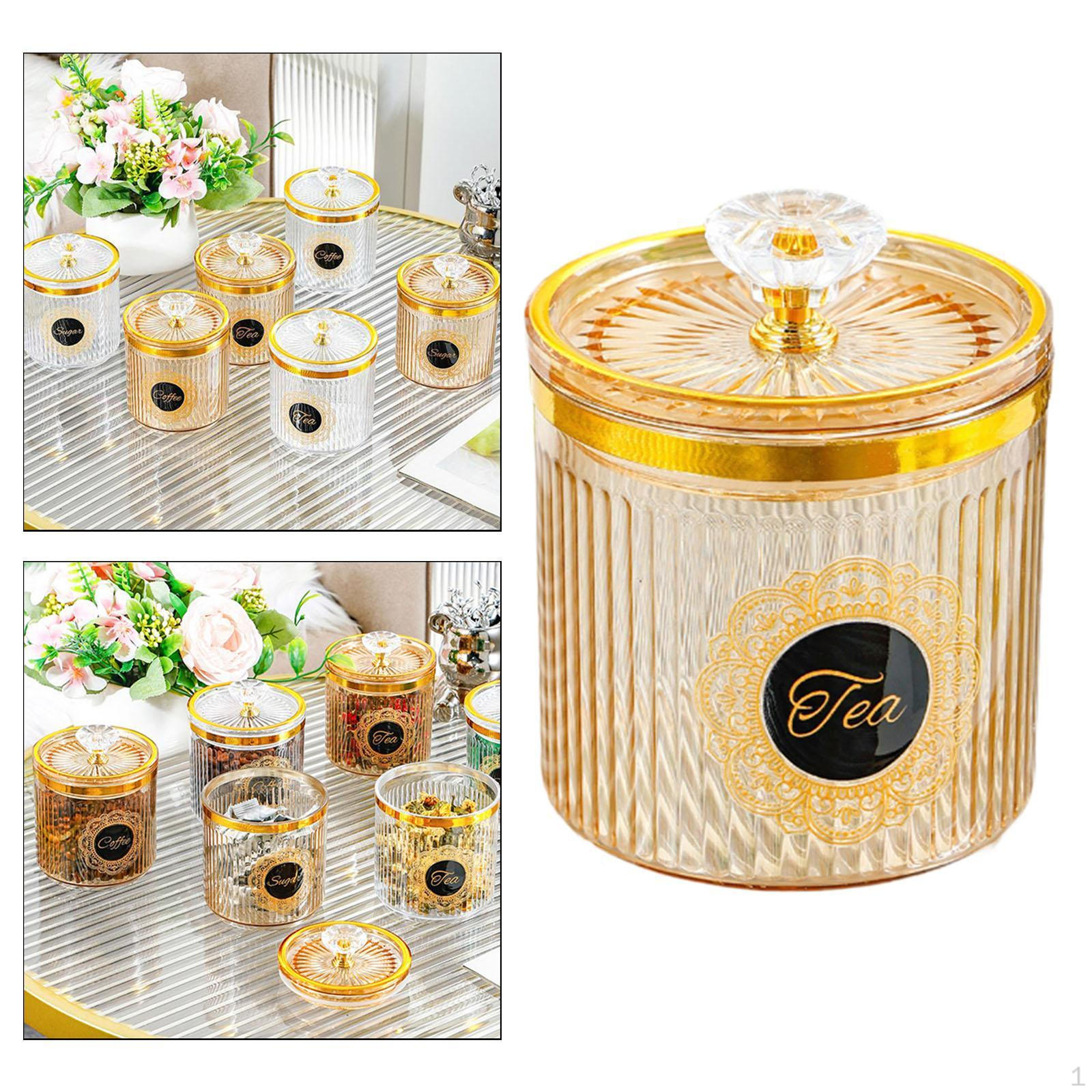 

Банка для конфет, контейнер для хранения продуктов, переносная банка для печенья, банка для чая, хлопьев, кофе sugar label amber