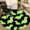 1pc Dino Green Office Round Area Rug, Under Office Chairs Bedroom Living Room Home Decor, Room Deco, Available in Various Sizes