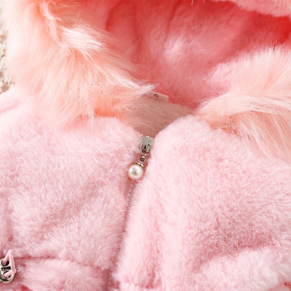 Girls' Winter Cotton-Padded Coat - Thickened Long Sleeve Fuzz Sweater