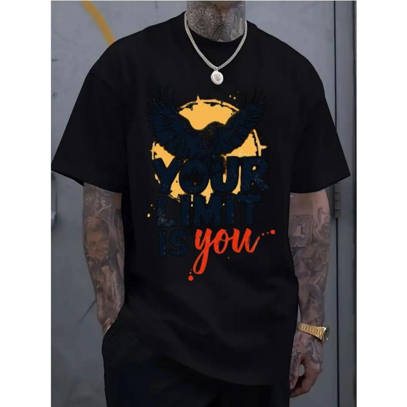 

European sizes Men s casual sportswear short-sleeved shirt, trendy 2D printed pattern, stretchy and comfortable 4XL чорний