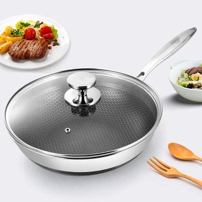 ZISIZ Double-Sided Honeycomb 3-Layer Stainless Steel Wok