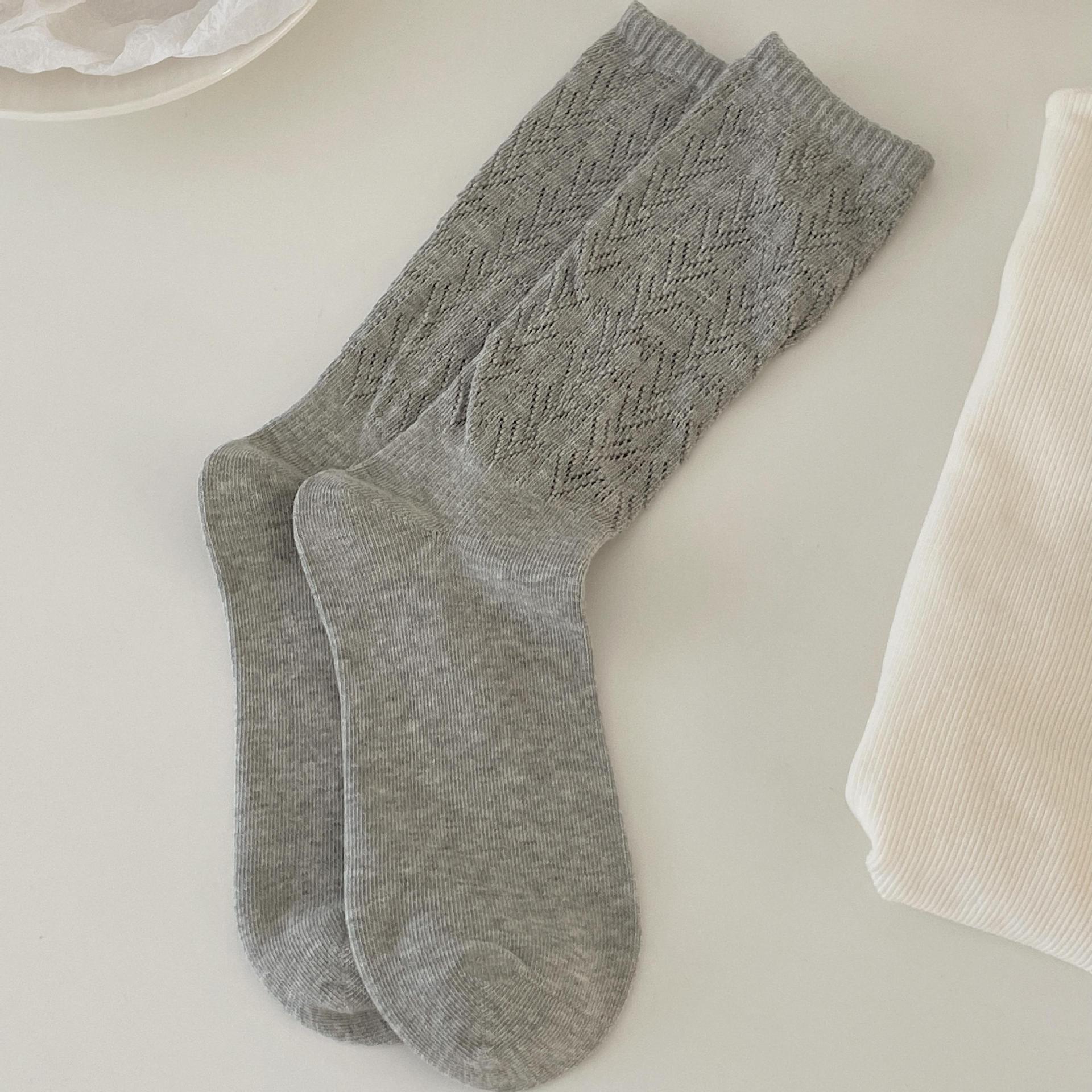 Vintage Retro Lace-Trimmed Puffed Ankle Socks for Women – Breathable Mesh-Stacked Cotton Socks, Personalized Chunky Style One Size