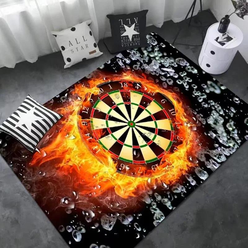 Sport Carpet Dart Board Arrow Floor Mat Dart Target Print Rugs Living Room Game Room Bedroom Rug Non-slip Door Mat Home Decor
