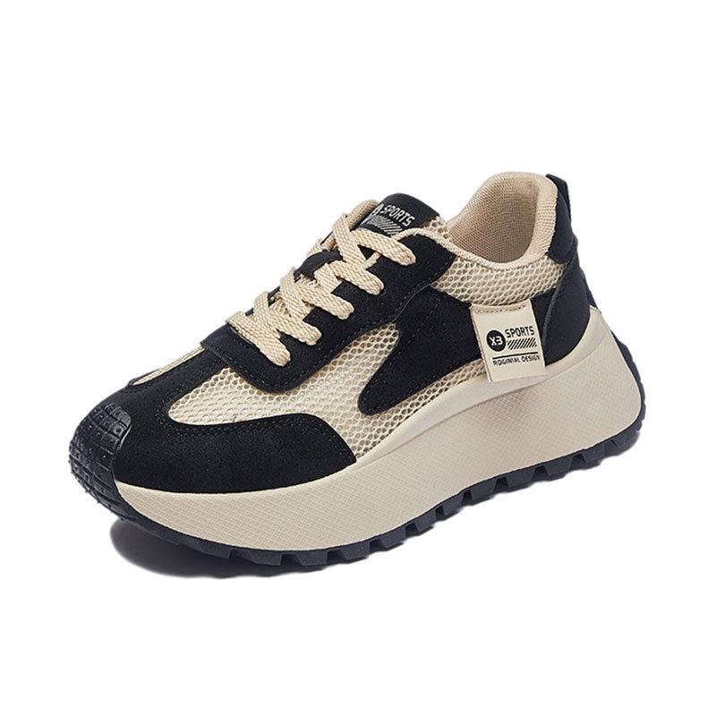 Mesh Dad Shoes Women's 2025 New Summer Breathable Women's Shoes Versatile Super Fire Thick Sole Heightening Sports and Leisure Shoes