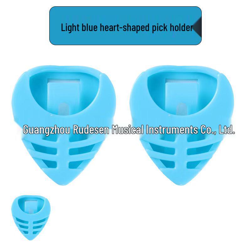 Heart-Shaped Guitar Plectrum Box with Adhesive Triangle Clip and Effects Pedal Accessories