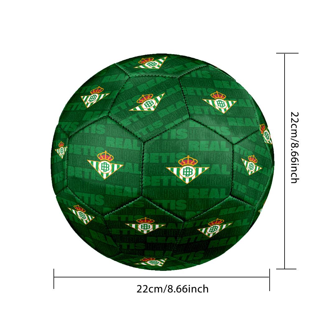 Real Betis Balompié Indoor Soccer Ball Size 5 Colorful All Ages Machine Stitched PVC Competition Ready Durable High-Bounce