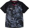 VICTAS Table Tennis Uniform, J.T.T.A (Japan Table Tennis Association) Approved, Sweat-wicking, Quick-drying, Unisex, Streak Game Shirt, Black, Size L,