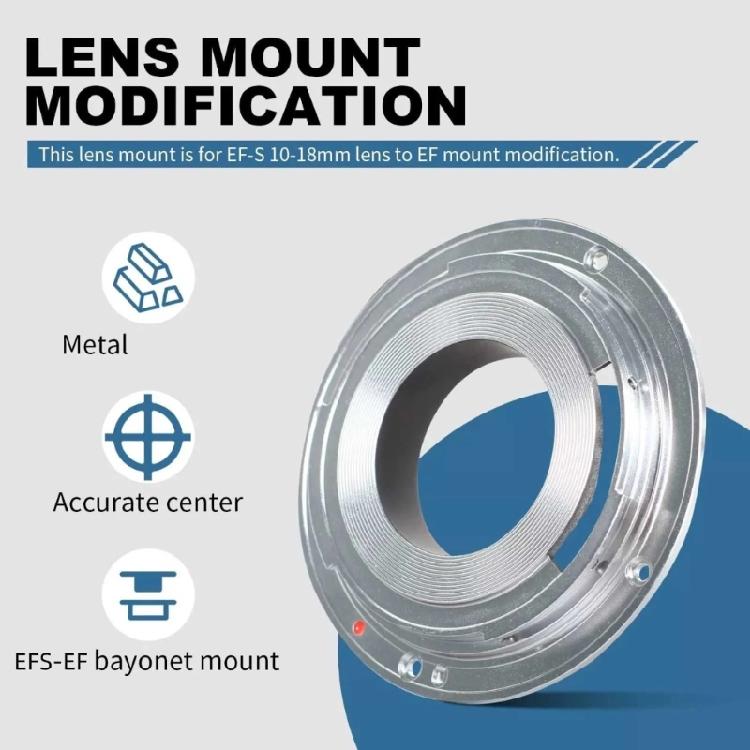 Metal Lens Conversion Rings EFS 10-18mm To EF Mount Minimizes Picture Degradation Tight Fit Design For 10-18mm f/4.5-5.6IS