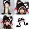 Furry Cartoon Head Cover with Ear for Outdoor Sports Furry Hat Kitten Oversized Headgear Hat for Winter