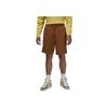 Air Wordmark Logo Embroidered Lace-Up Straight-Leg Sports Shorts Men Shorts Brown FJ0700-281