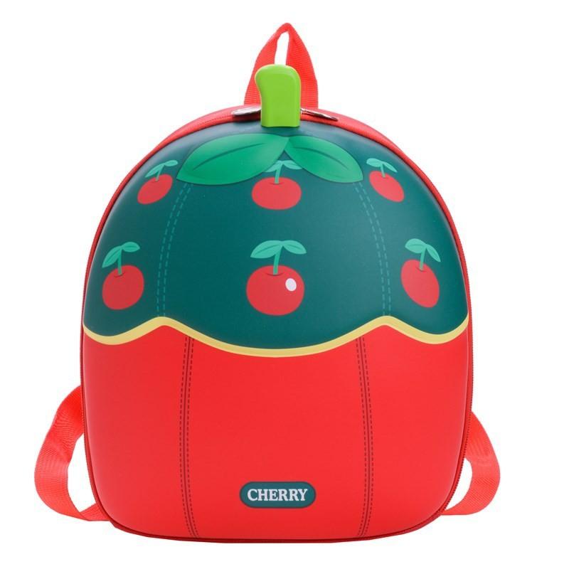 Cherry Fruit Letter Pattern Kids Kindergarten Backpack For School Travel  Use