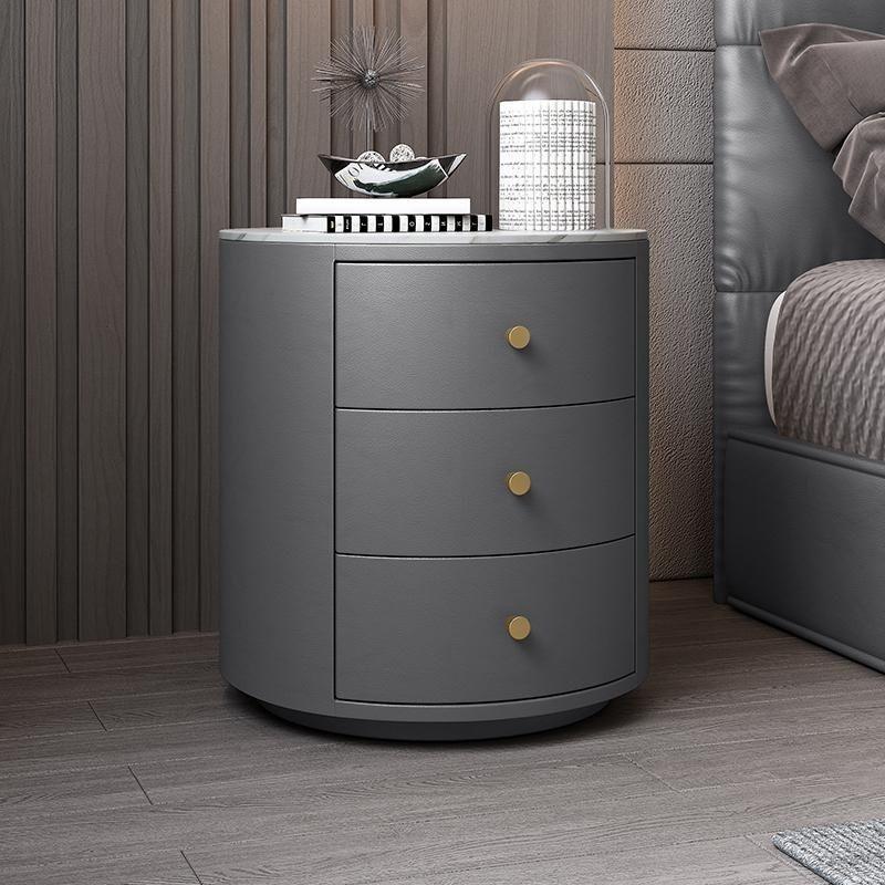 Modern bedroom bedside table simple light luxury floor-to-ceiling cabinet bedside cabinet storage locker round cabinet