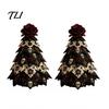 Seasonal Home Decor Projects DIY Quilted Fabric Christmas Tree Craft Kit, Vintage Patchwork Handmade Ornament Set Xmas Sewing Set, Tabletop