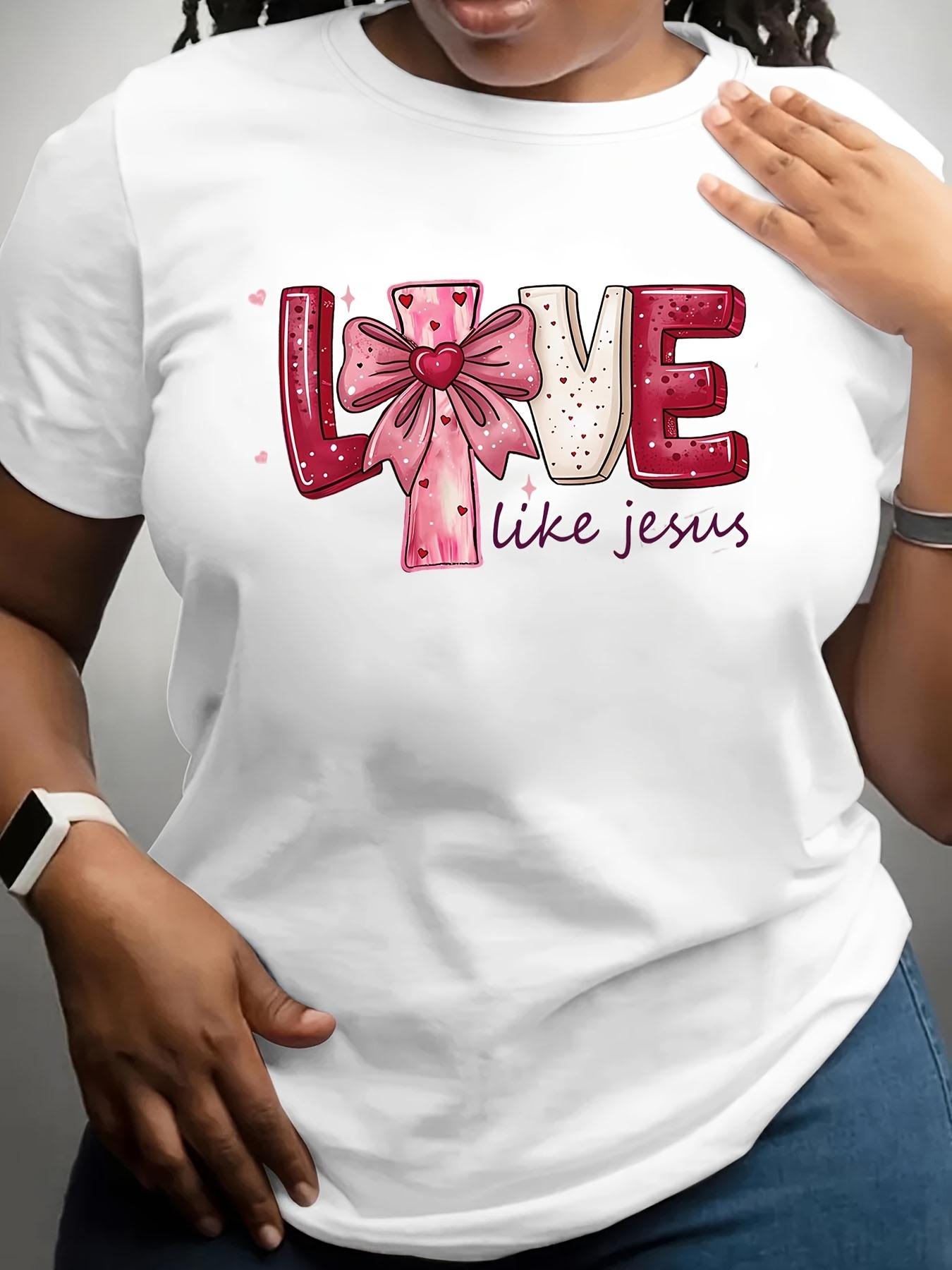 

Plus Size - Plus Size - A Short-Sleeved Crew Neck T-Shirt for Valentine S Day Designed for Plus Sizes, S белый