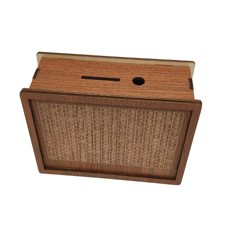 Saving Money Goal Counter Money Savings Targets and Number Wooden Money Box