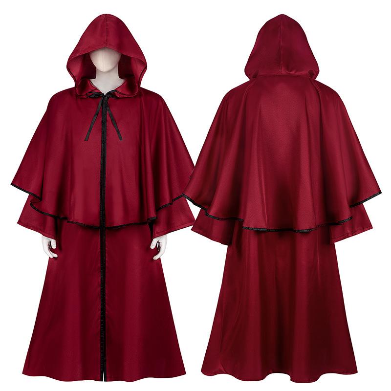 Halloween Cape Medieval Robe Cape Wizard Guide Grim Reaper Long Sleeve Coat