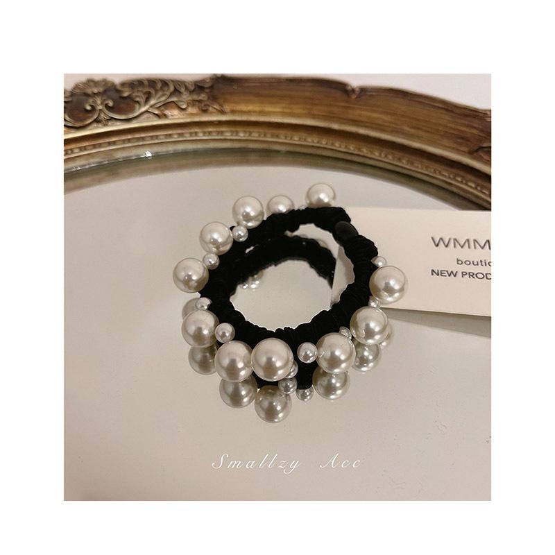 Pearl Hair Band, Ponytail Tie, High-elasticity and Durable Leather Band