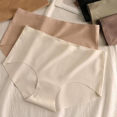 Women's Seamless Hipster No Show Underwear Soft Stretch Full Coverage Briefs Breathable Mid-waist Panties Invisible Underpants