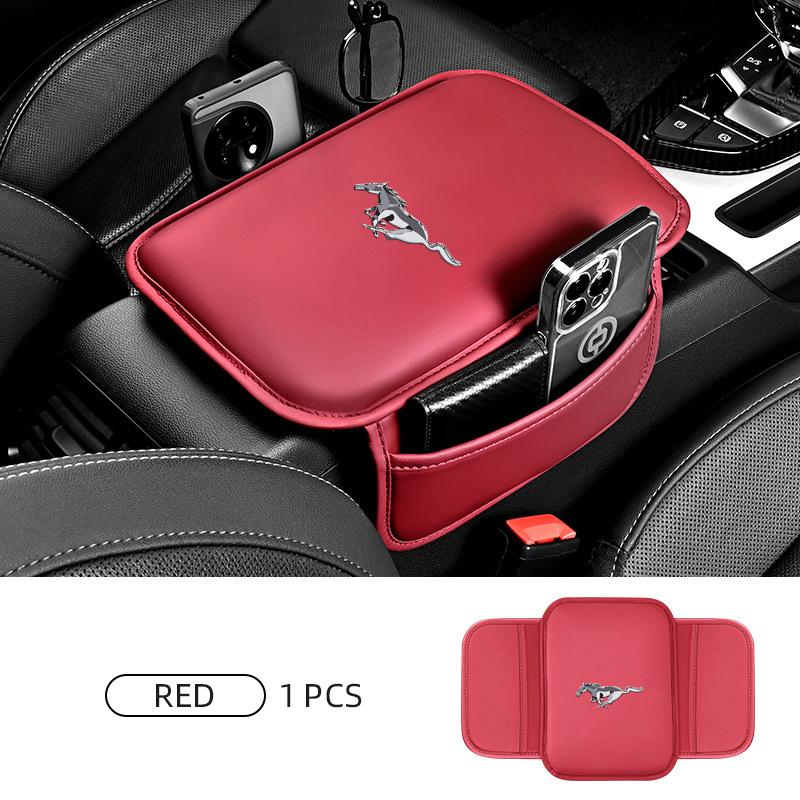 Auto-Mittelkonsolen-Box-Matte Aufbewahrungs-Aufräum-Kissen Schutzpolster für Ford Mustang 2005 2006 2007 2008 2009 2016 GT Mach-E 2013 Escala